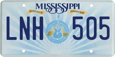 MS license plate LNH505