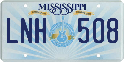 MS license plate LNH508