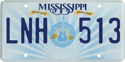 MS license plate LNH513