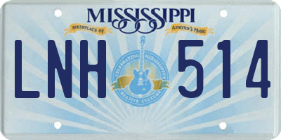 MS license plate LNH514