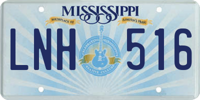 MS license plate LNH516
