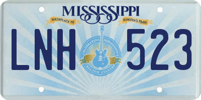 MS license plate LNH523