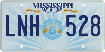MS license plate LNH528