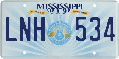 MS license plate LNH534