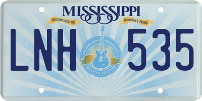 MS license plate LNH535