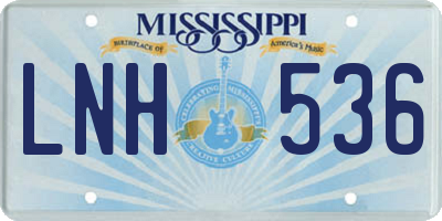 MS license plate LNH536