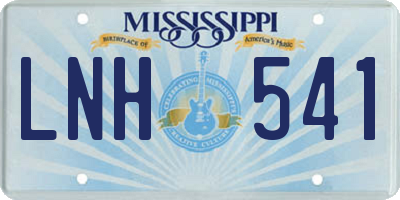 MS license plate LNH541
