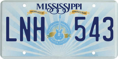 MS license plate LNH543