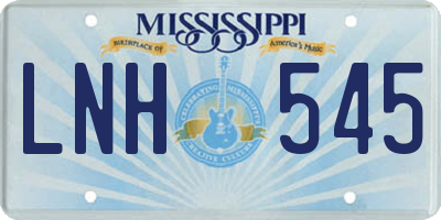 MS license plate LNH545