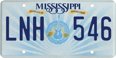 MS license plate LNH546