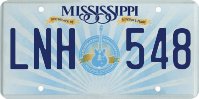 MS license plate LNH548