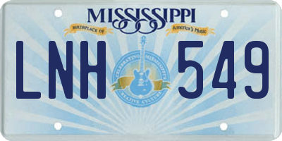 MS license plate LNH549