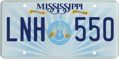 MS license plate LNH550