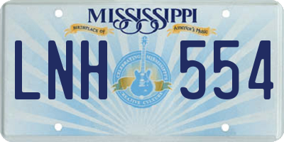 MS license plate LNH554