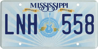 MS license plate LNH558