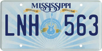 MS license plate LNH563