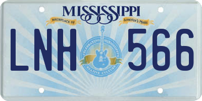 MS license plate LNH566