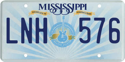 MS license plate LNH576