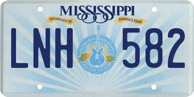 MS license plate LNH582