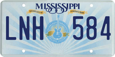 MS license plate LNH584