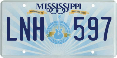 MS license plate LNH597
