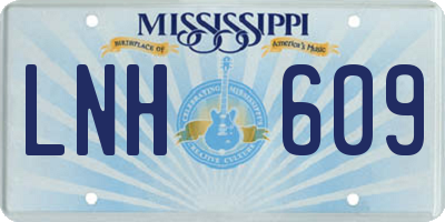 MS license plate LNH609