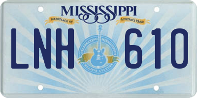 MS license plate LNH610