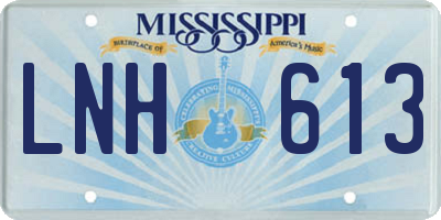 MS license plate LNH613