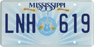 MS license plate LNH619
