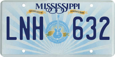 MS license plate LNH632