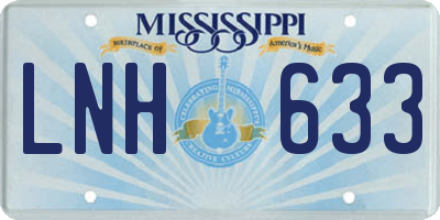 MS license plate LNH633