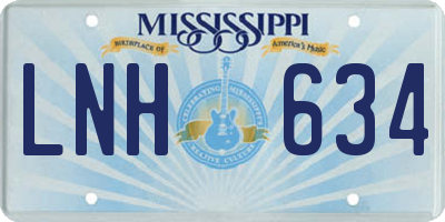 MS license plate LNH634