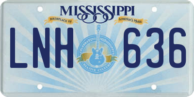 MS license plate LNH636