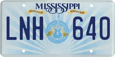 MS license plate LNH640