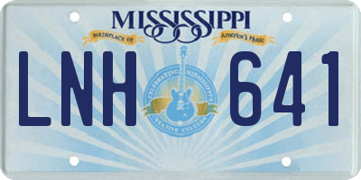 MS license plate LNH641