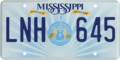 MS license plate LNH645