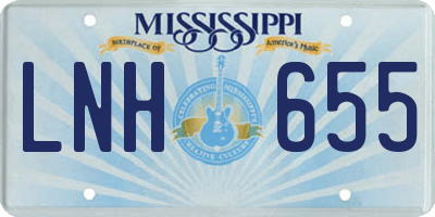 MS license plate LNH655