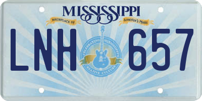 MS license plate LNH657