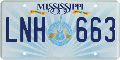 MS license plate LNH663