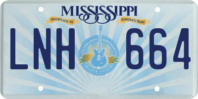 MS license plate LNH664