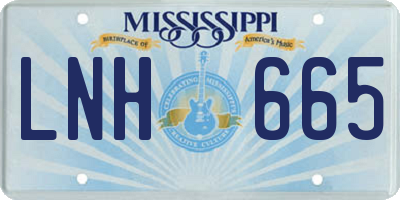 MS license plate LNH665