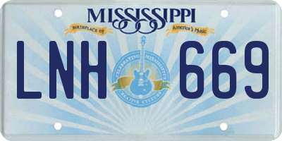 MS license plate LNH669