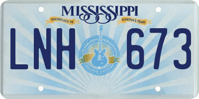 MS license plate LNH673