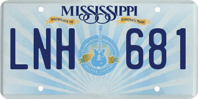 MS license plate LNH681