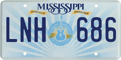MS license plate LNH686