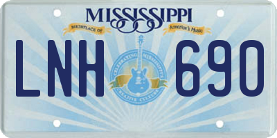 MS license plate LNH690