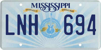 MS license plate LNH694