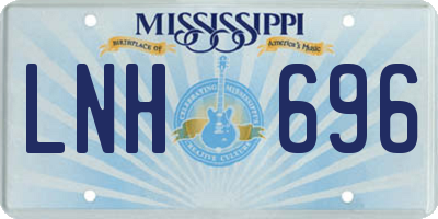 MS license plate LNH696