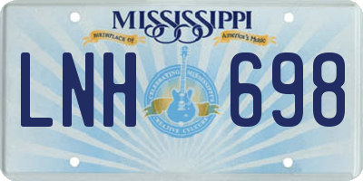 MS license plate LNH698