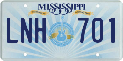 MS license plate LNH701